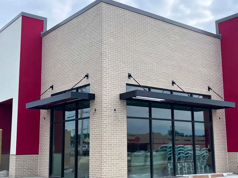Custom metal sunshade canopy fabricated by Metal AP, Columbus Ohio