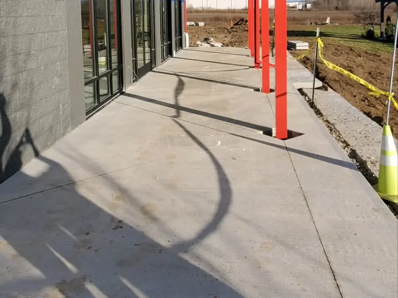 Post-supported metal canopy fabricated and installed by Metal AP in Columbus, Ohio